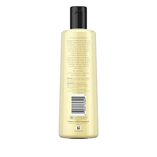 Neutrogena Body Oil Light Sesame Formula, Dry Skin Moisturizer & Hydrating Body Massage Oil, for Radiant & Healthy Looking Glow, Nourishing Bath Oil for Sheer Moisture, 8.5 fl. oz