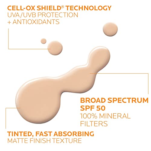 La Roche-Posay Anthelios Tinted Sunscreen SPF 50, Ultra-Light Fluid Broad Spectrum SPF 50, Face Sunscreen with Titanium Dioxide Mineral, Universal Tint, Oil-Free