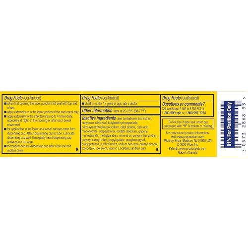 Preparation H Hemorrhoid Symptom Treatment Cream (0.9 Ounce Tube), Maximum Strength Multi-Symptom Pain Relief with Aloe