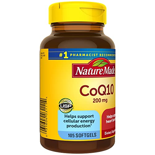 Nature Made CoQ10 200mg, Dietary Supplement for Heart Health Support, 105 Softgels, 105 Day Supply
