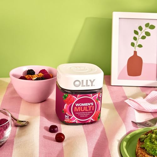 OLLY Women's Multivitamin Gummy, Vitamins A, D, C, E, Biotin, Folic Acid, Adult Chewable Vitamin, Berry Flavor, 45 Day Supply - 90 Count (Packaging May Vary)