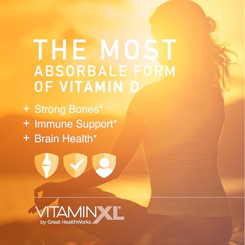 OmegaXL VitaminXL D3 High Potency Daily Vitamin D 5000 IU 125mcg Immune Support Supplement - Promotes Healthy Muscle Function & Strong Bones - Non-GMO, Gluten-Free - 30 Softgels
