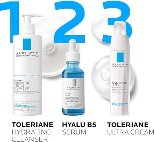 La Roche-Posay Hyalu B5 Pure Hyaluronic Acid Serum for Face | Vitamin B5 + Hyaluronic Acid + Madecassoside | Hydrating Serum Visibly Plumps Skin | Sensitive Skin Safe | Anti Aging Serum | Oil-Free