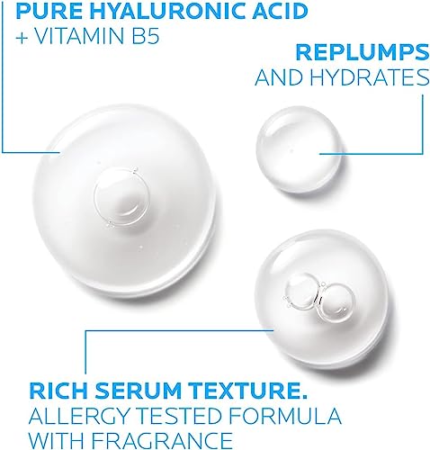 La Roche-Posay Hyalu B5 Pure Hyaluronic Acid Serum for Face | Vitamin B5 + Hyaluronic Acid + Madecassoside | Hydrating Serum Visibly Plumps Skin | Sensitive Skin Safe | Anti Aging Serum | Oil-Free