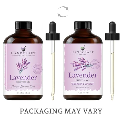 Handcraft Blends Lavender Essential Oil - Huge 4 Fl Oz - 100% Pure and Natural - Premium Grade with Glass Dropper