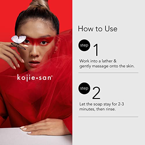 Kojie San Skin Brightening Soap – The Original Kojic Acid Soap that Reduces Dark Spots, Hyper-pigmentation, & other types of skin damage – 3 x 65g Bars