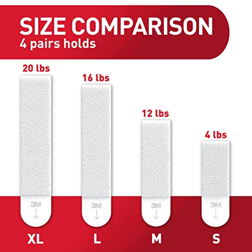 Command Large Picture Hanging Strips, Damage Free Hanging Picture Hangers, No Tools Wall Hanging Strips for Back to School Dorm Organization, 14 White Adhesive Strip Pairs(28 Command Strips)