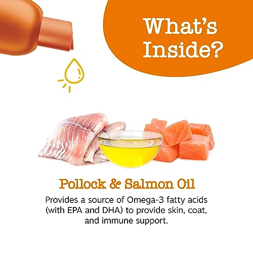 Zesty Paws Wild Alaskan Fish Oil for Dogs & Cats - Pollock & Salmon Oil Blend - Omega 3 Fatty Acids EPA & DHA for Pets - for Sensitive Skin + Coat Health - Immune System Support - 32 fl oz