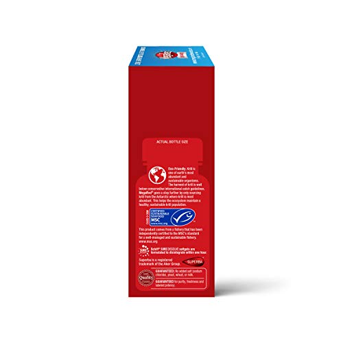 MegaRed Omega-3 Krill Oil and Joint Supplement Joint Care 60 softgels - EPA/DHA Fatty acids, Antioxidants, Hyaluronic Acid, No Fishy Burp Aftertaste as with Fish Oil