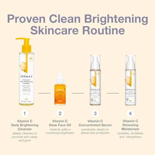 DERMA E Vitamin C Concentrated Serum with Hyaluronic Acid, Vitamin E & Aloe, All Natural, Antioxidant-Rich Concentrated Facial Serum – Firming and Brightening Vitamin C Face Serum, 2oz
