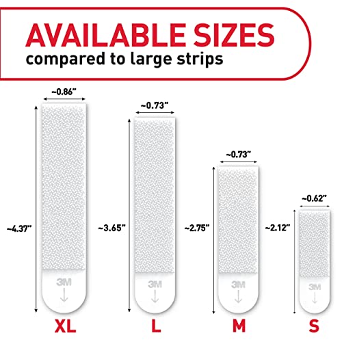 Command Large Picture Hanging Strips, Damage Free Hanging Picture Hangers, No Tools Wall Hanging Strips for Back to School Dorm Organization, 14 White Adhesive Strip Pairs(28 Command Strips)