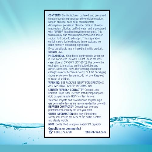 Refresh Contacts, Eye Drops, Contact Lens Comfort,Blue 0.4 Fl Oz Sterile