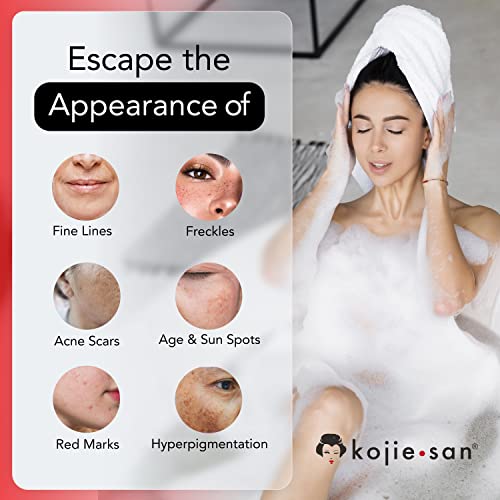 Kojie San Skin Brightening Soap – The Original Kojic Acid Soap that Reduces Dark Spots, Hyper-pigmentation, & other types of skin damage – 3 x 65g Bars