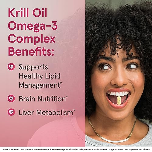 Jarrow Formulas Krill Oil - Phospholipid Omega-3 Complex with Astaxanthin - 120 Softgels - 60 Servings - Supports Lipid Management, Metabolism, Brain & Heart Health - EPA & DHA - Gluten Free - Non-GMO
