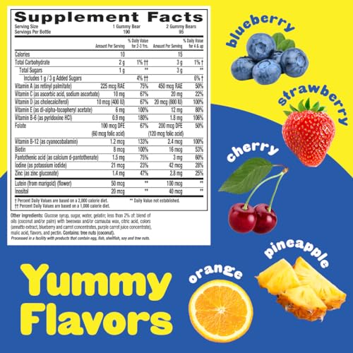 L’il Critters Gummy Vites Daily Gummy Multivitamin for Kids, Vitamin C, D3 for Immune Support Cherry, Strawberry, Orange, Pineapple and Blueberry Flavors, 190 Gummies