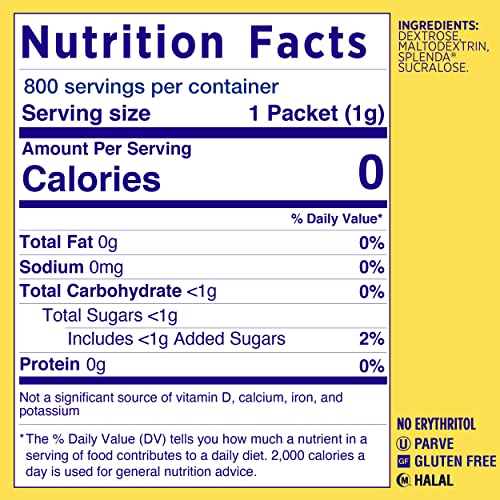 SPLENDA Zero Calorie Sweetener Value Pack, 800 Count Packets