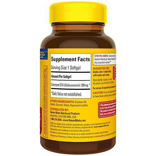 Nature Made CoQ10 200mg, Dietary Supplement for Heart Health Support, 105 Softgels, 105 Day Supply