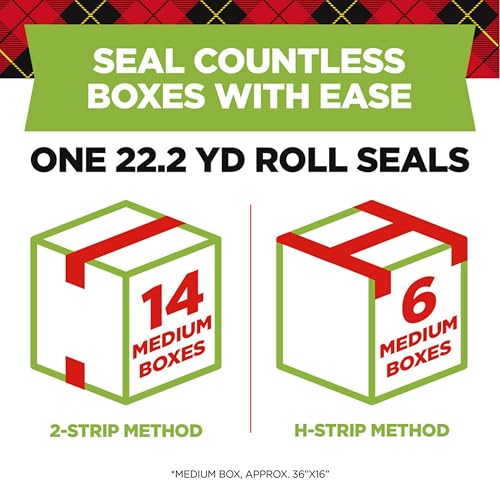 Scotch Sure Start Packing Tape, Clear, Quiet Unwind and Easy Start, Moving Supplies, 1.88 in. x 22.2 yd., 6 Tape Rolls with Dispensers