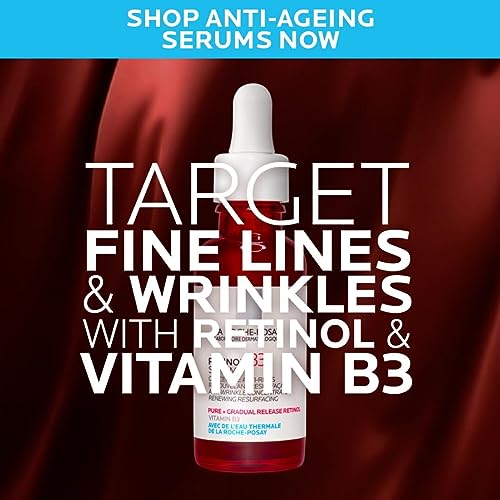 La Roche-Posay Pure Retinol Face Serum with Vitamin B3. Anti Aging Face Serum for Lines, Wrinkles & Premature Sun Damage to Resurface & Hydrate. Suitable for Sensitive Skin, 1.0 Fl. Oz
