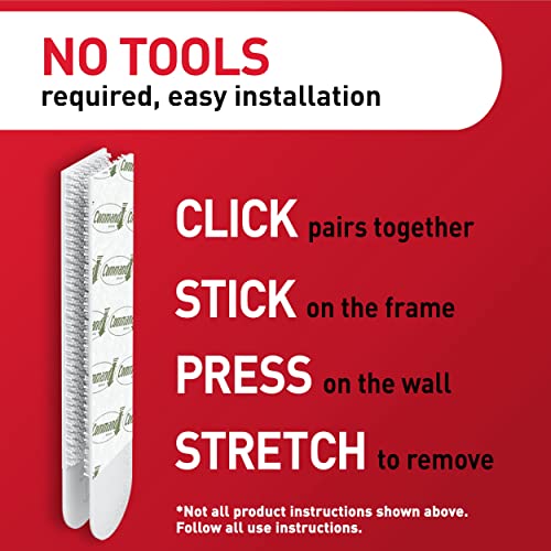 Command Large Picture Hanging Strips, Damage Free Hanging Picture Hangers, No Tools Wall Hanging Strips for Back to School Dorm Organization, 14 White Adhesive Strip Pairs(28 Command Strips)