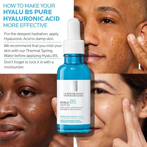 La Roche-Posay Hyalu B5 Pure Hyaluronic Acid Serum for Face | Vitamin B5 + Hyaluronic Acid + Madecassoside | Hydrating Serum Visibly Plumps Skin | Sensitive Skin Safe | Anti Aging Serum | Oil-Free