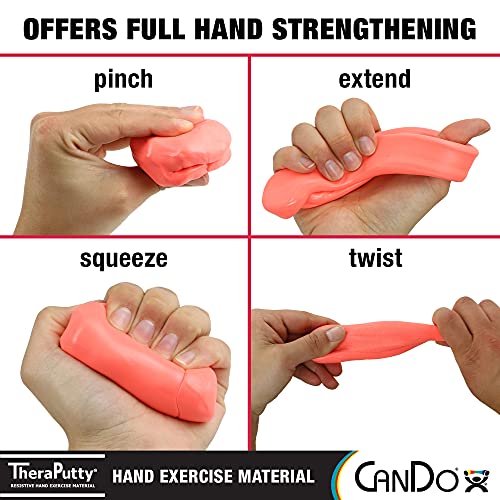 CanDo TheraPutty Standard Hand Exercise Putty For Rehabilitation, Exercises, Hand Therapy, Occupational Therapy, Hand Strengthening, Improve Motor Skills, Stress Relief