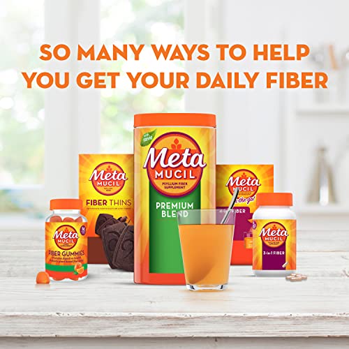 Metamucil Fiber Gummies for Adults, No Sugar Added Orange Flavor, 5g Prebiotic Plant Based Fiber Supplement Blend, 120 Count