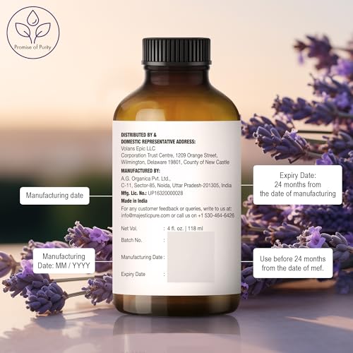 MAJESTIC PURE Lavender Essential Oil - Huge 4 fl oz with Dropper | 100% Pure and Natural Lavender Oil | Premium Grade Essential Oils for Diffusers, Skin, Aromatherapy, Massage