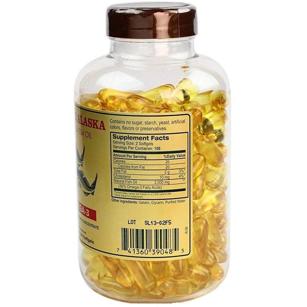 Omega 3 Alaska Deep Sea Fish Oil 1000mg 200 Softgels