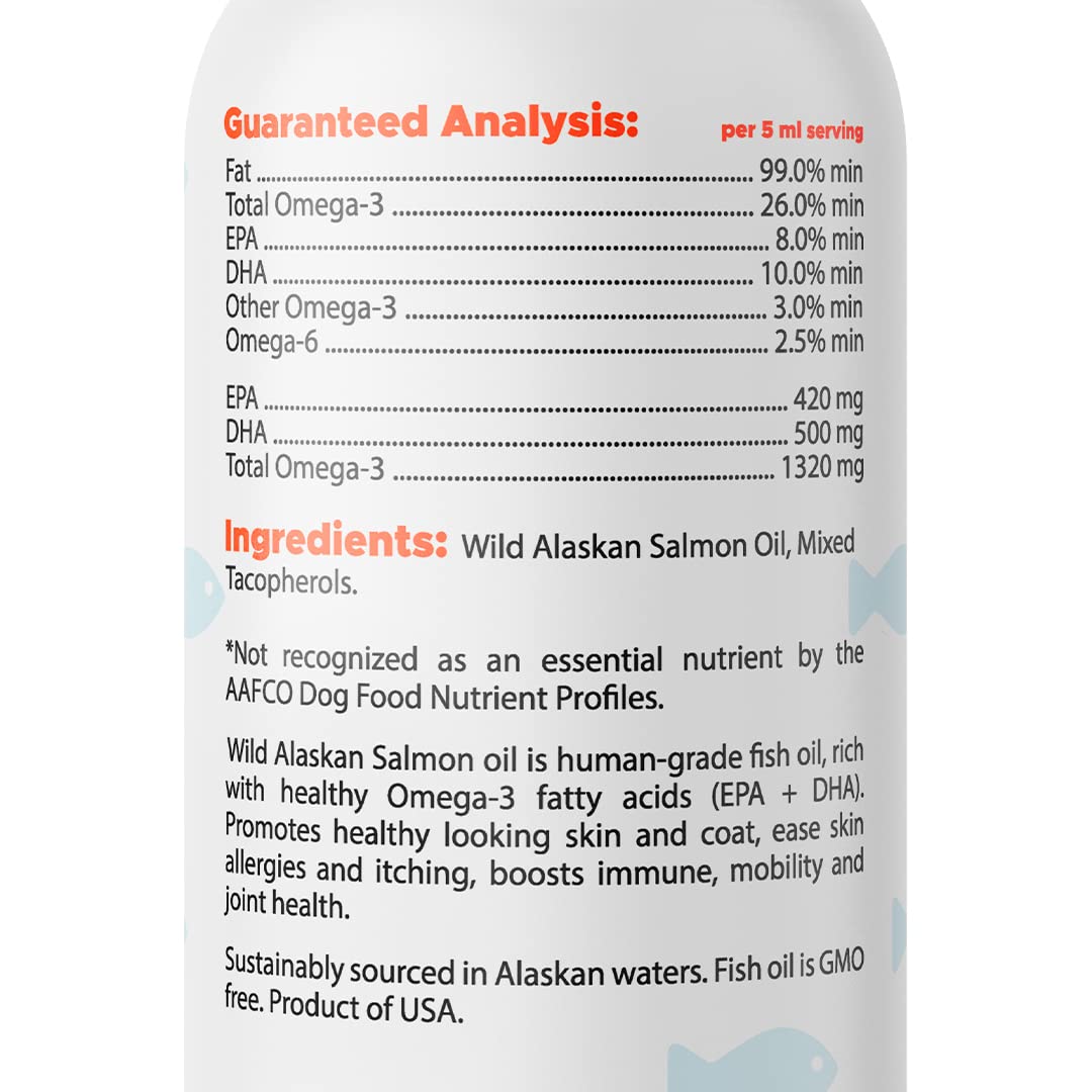 GOODGROWLIES Omega 3 Fish Oil for Dogs (32oz) - Skin & Coat Health - Dry & Itchy Skin Relief + Allergy Support - Shiny Coat - EPA&DHA Fatty Acids - Salmon Oil Promotes Heart, Hip & Joint Support