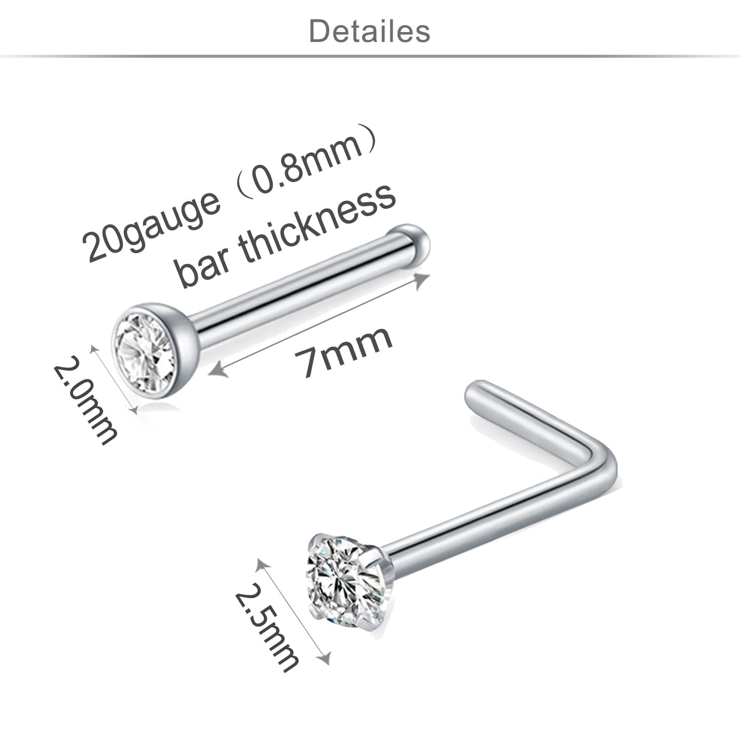 MODRSA Nose Rings Nose Piercings Nose Rings Hoops Nose Ring Surgical Steel Nose Ring 20g Nose Piercings Jewelry Double Hoop Nose Rings for Women Men Nose Hoops