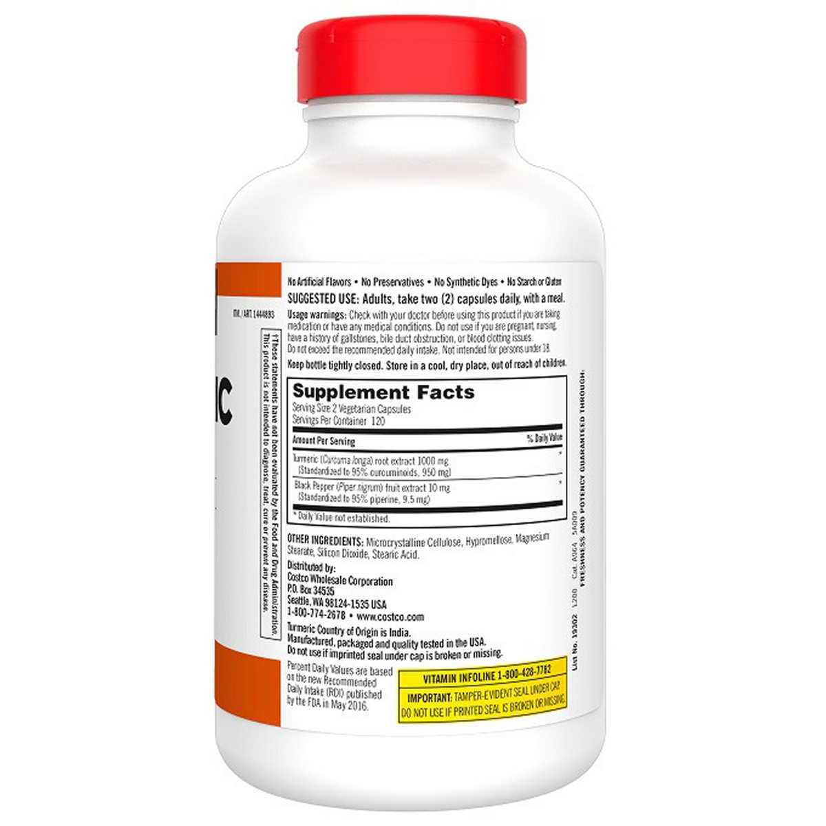 Kirkland Signature Turmeric 1000 mg., 240 Capsules