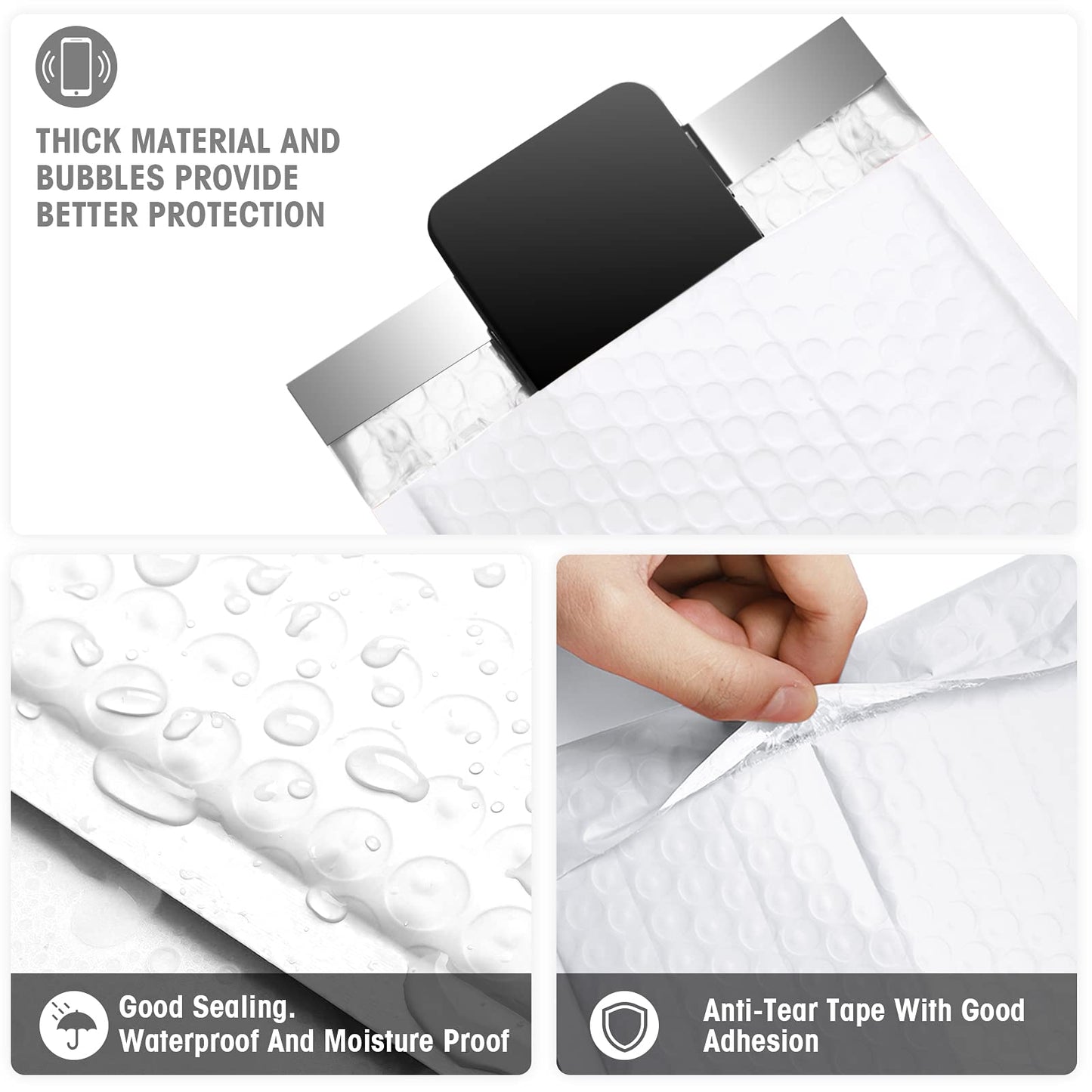 Metronic Bubble Mailers 6x10 Inch 25 Pack Usable Size 6x9" Self-Seal Padded Envelopes Cushioning Bubble Mailers for Shipping, Mailing, Packaging for Business, White Bulk #0