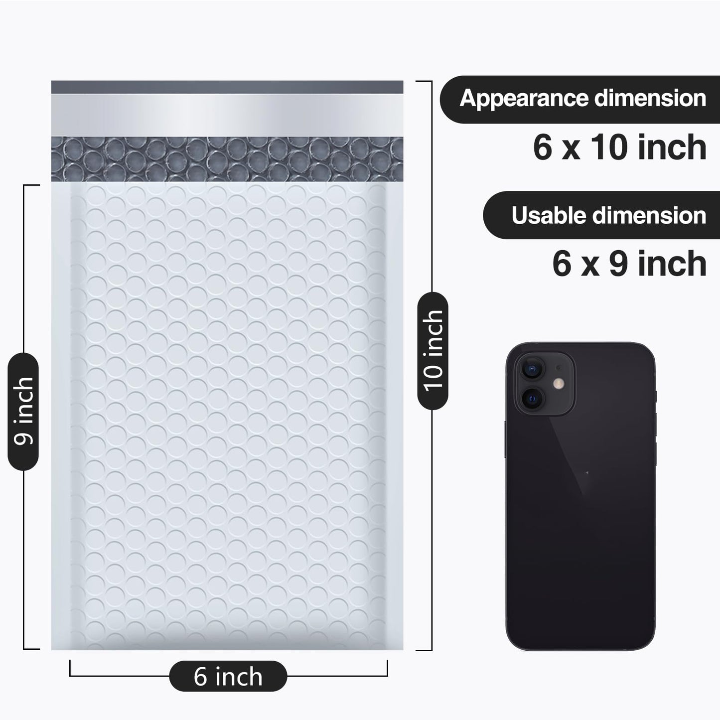 UCGOU Bubble Mailers 6x10 Inch White 25 Pack Poly Padded Envelopes Small Business Mailing Packages Opaque Self Seal Adhesive Waterproof Boutique Shipping Bags for Jewelry Makeup Supplies #0