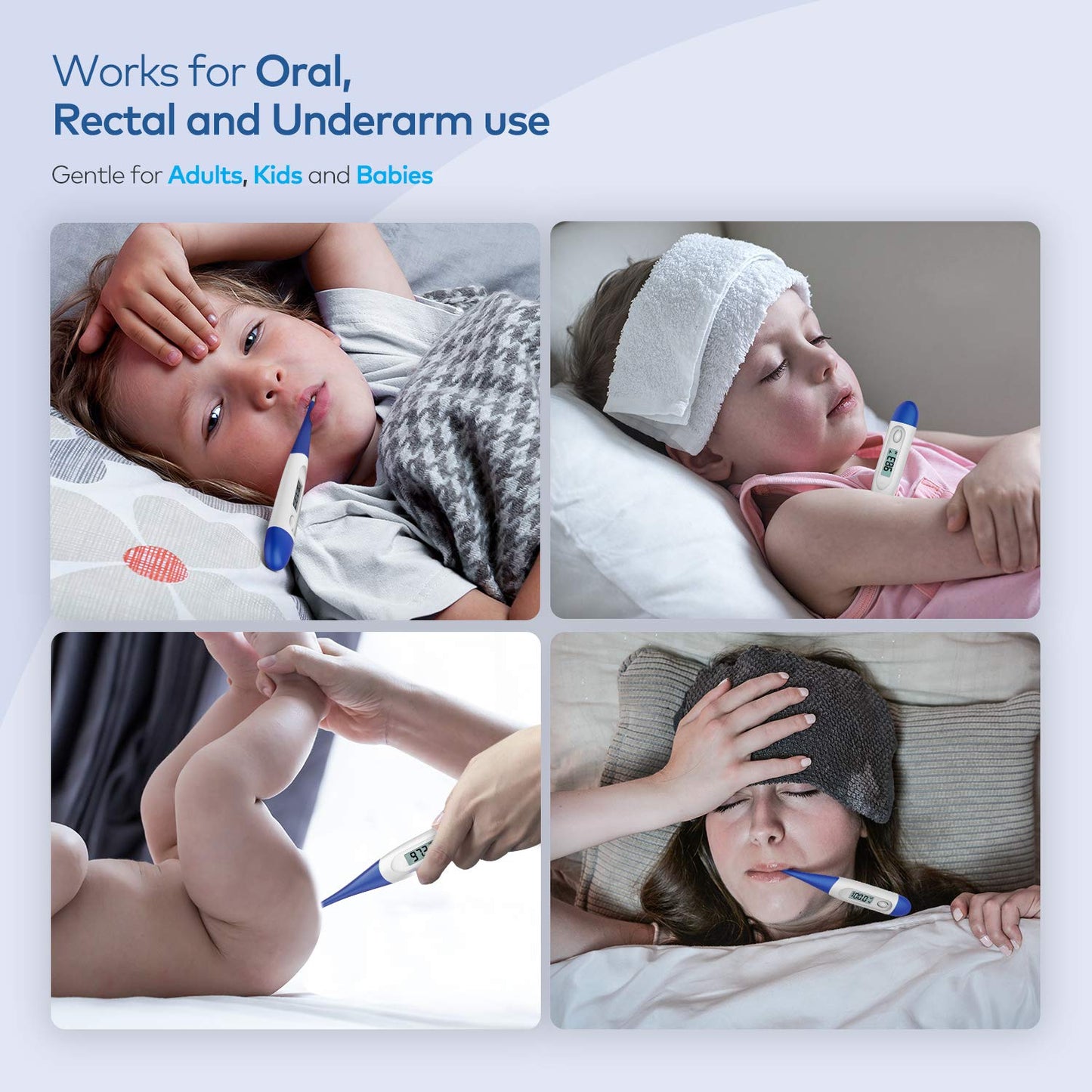 Boncare Thermometer for Adults with 10 Seconds Fast Reading, Digital Oral Thermometer for Fever, Basal Thermometer