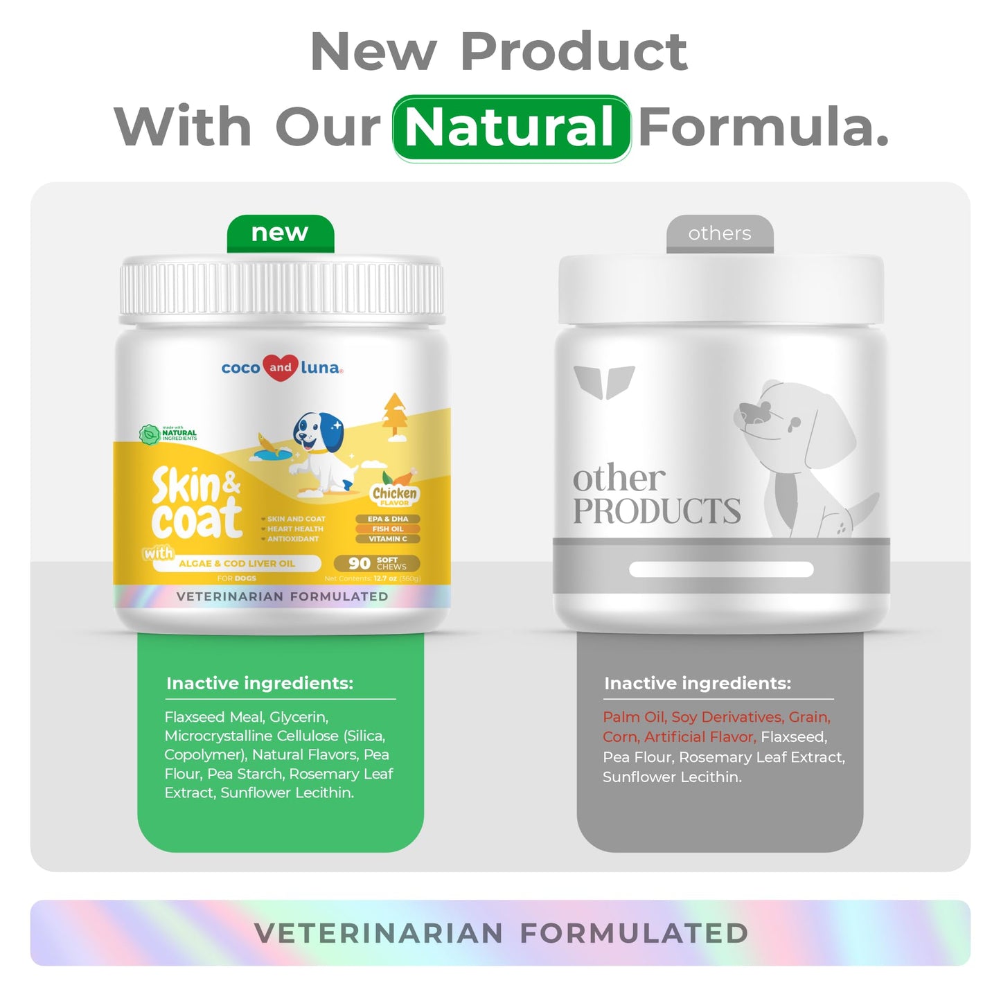 Omega 3 Fish Oil for Dogs - 90 Soft Chews - with Cod Liver Oil, Algae Oil, EPA & DHA Fatty Acids for Dog Shedding, Itchy, Dry Skin, Joint & Heart Support (Soft Chews)