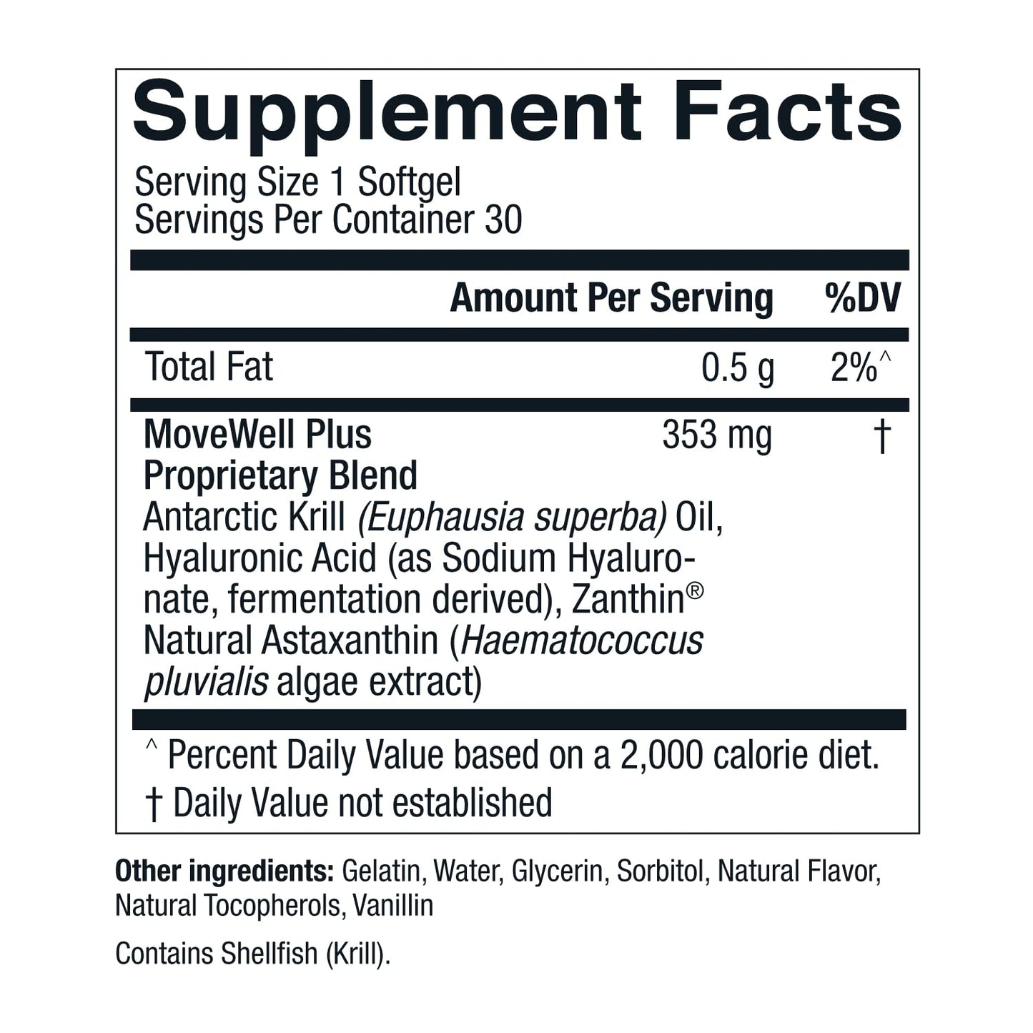 Live Conscious Joint Health Supplement - MoveWell Plus Antarctic Krill Oil, Natural Astaxanthin and Hyaluronic Acid | Outperforms Glucosamine