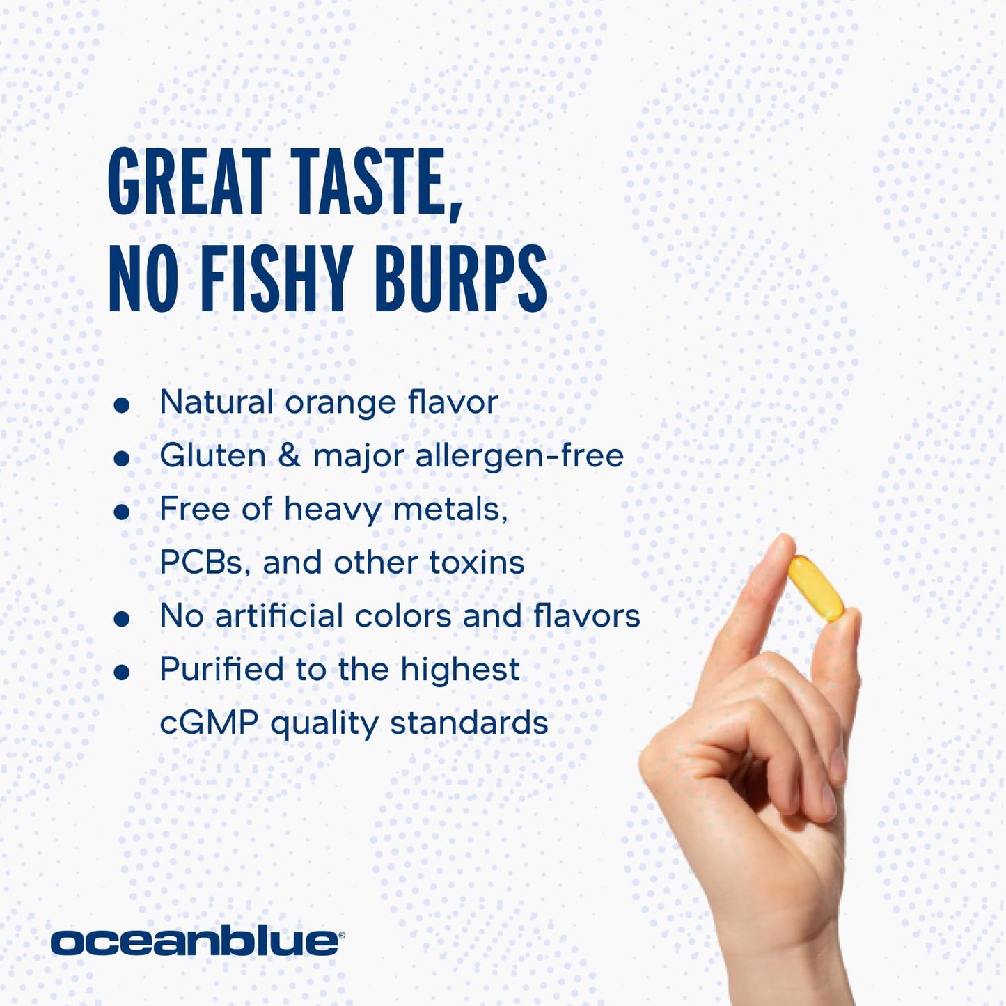 Oceanblue Professional Omega-3 2100 – 180 ct – Triple Strength Burpless Fish Oil Supplement with High-Potency EPA, DHA, DPA – Wild-Caught – Orange Flavor (90 Servings)