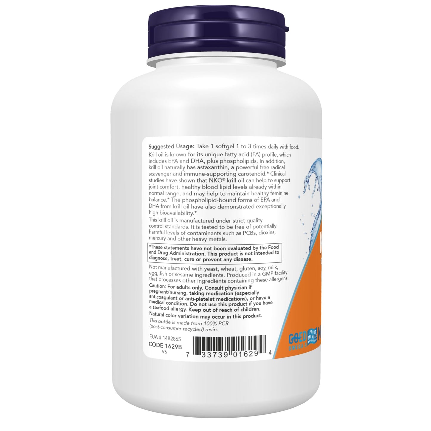 NOW Supplements, Neptune Krill, Double Strength 1000 mg, Phospholipid-Bound Omega-3, 120 Softgels