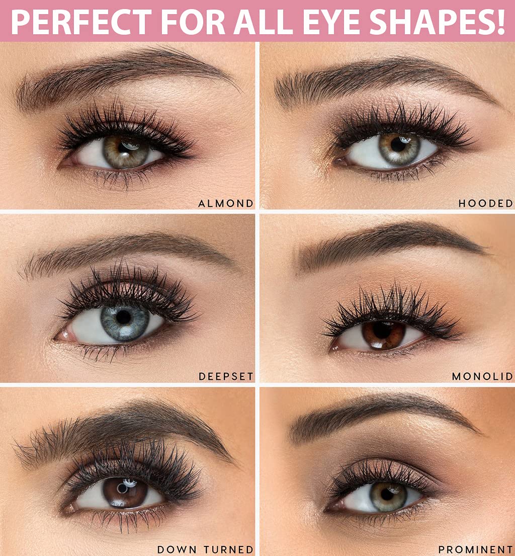 Luxillia Magnetic Eyelashes with Eyeliner 7 Piece Set, Most Natural Looking Magnetic Lashes Kit with Applicator, Best 8D, 3D Look, Reusable Fake Eye Lash, No Glue, Strongest Waterproof Liquid Liner