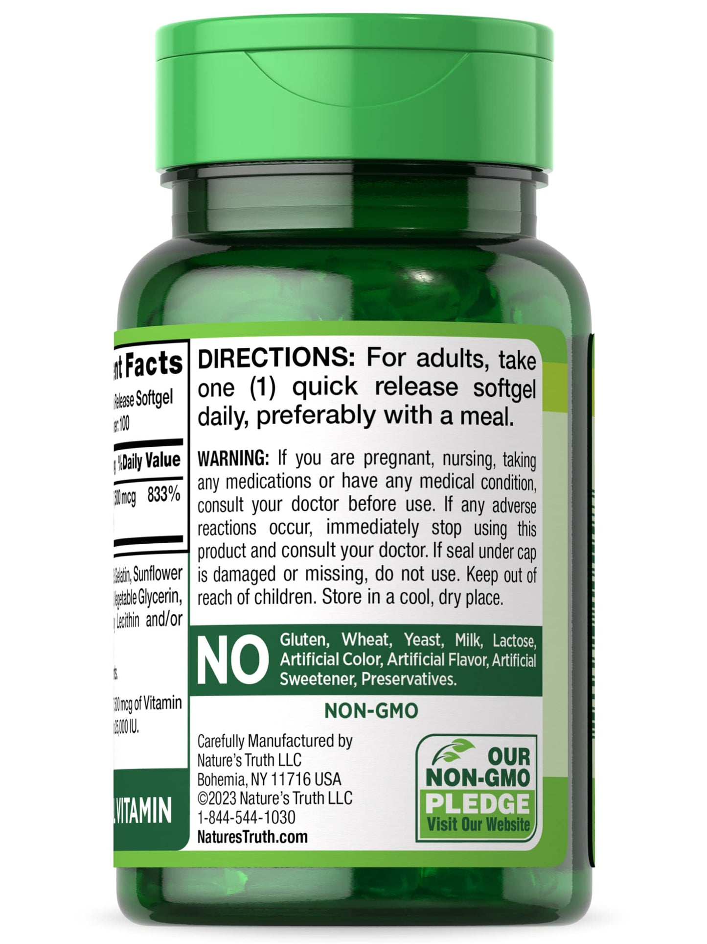 Beta Carotene 25000 IU Softgels | 100 Count | Vitamin A Supplement | Non-GMO and Gluten Free Supplement | by Nature's Truth
