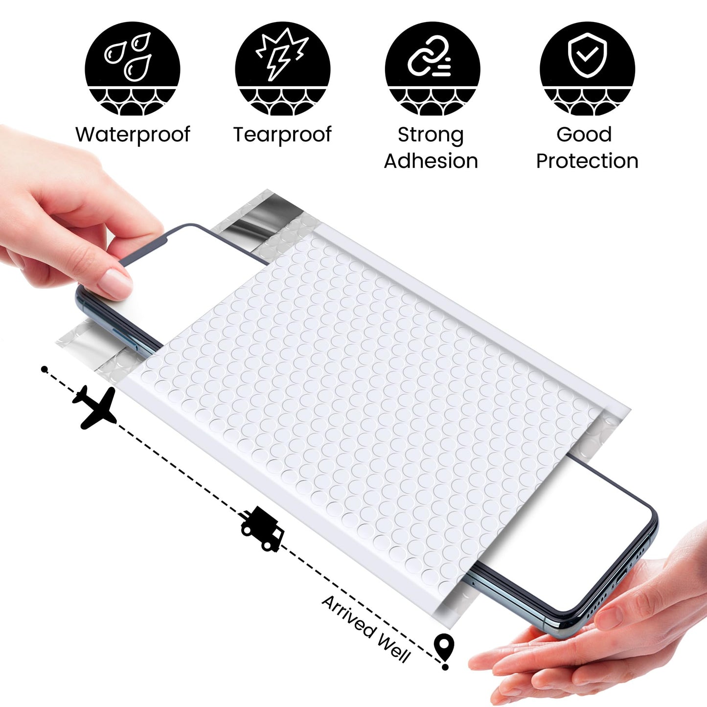 Fuxury Bubble Mailer 6x10" 100 Pack White Bubble Mailers Usable Size 6x9" Self Seal Padded Mailing Envelopes Opaque Bubble Padded Mailer for Small Business Mailing Jewelry Makeup Small Items