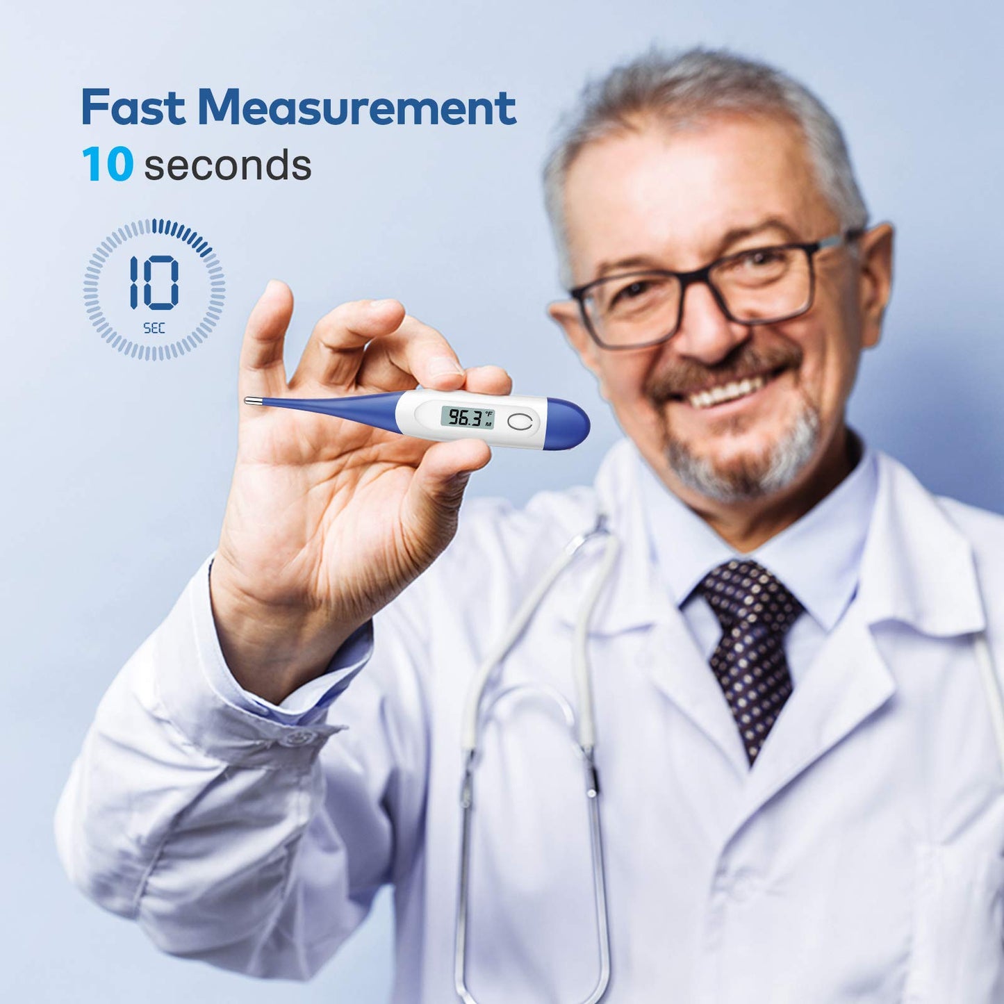Boncare Thermometer for Adults with 10 Seconds Fast Reading, Digital Oral Thermometer for Fever, Basal Thermometer