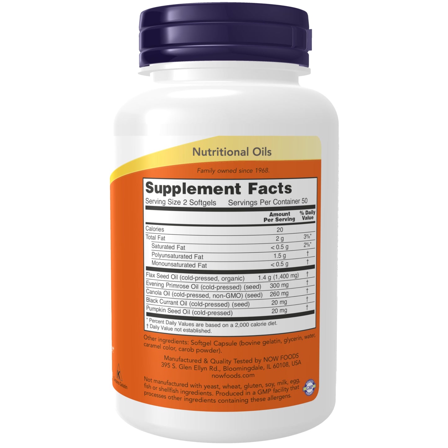 NOW Supplements, Omega 3-6-9 1000 mg with a blend of Flax Seed, Evening Primrose, Canola, Black Currant and Pumpkin Seed Oils, 100 Softgels