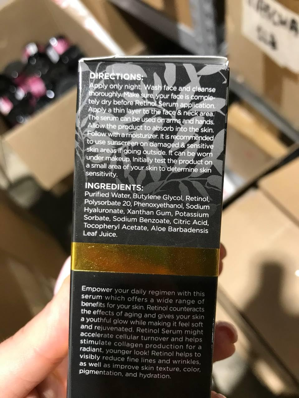 DOUBLE SIZED (2Oz) Retinol Serum for Face with Hyaluronic Acid + Vitamin E and A + Aloe Vera Anti-Aging Serum Pore Tightener Fade Dark Spots Clinical Strength Formula by InstaSkincare