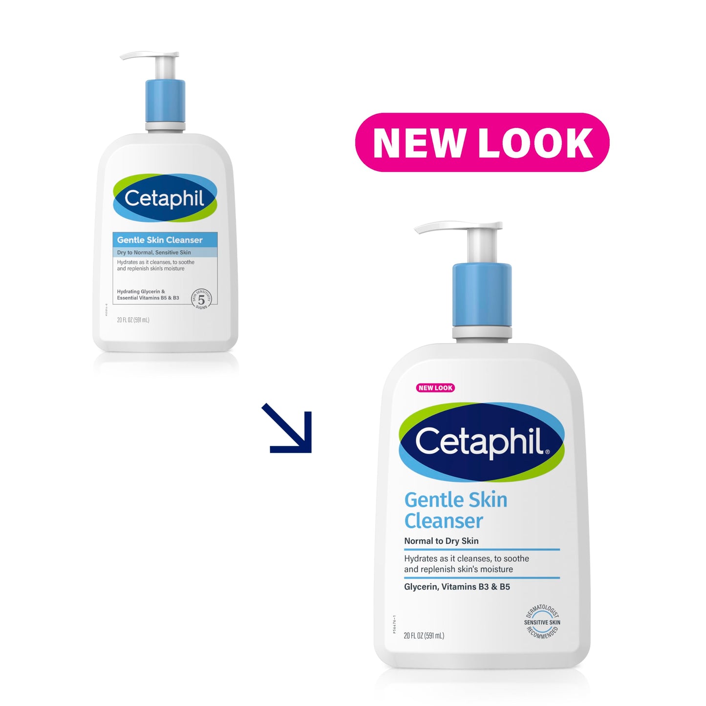 Cetaphil Face Wash, Hydrating Gentle Skin Cleanser for Dry to Normal Sensitive Skin, NEW 20oz, Fragrance Free, Soap Free and Non-Foaming