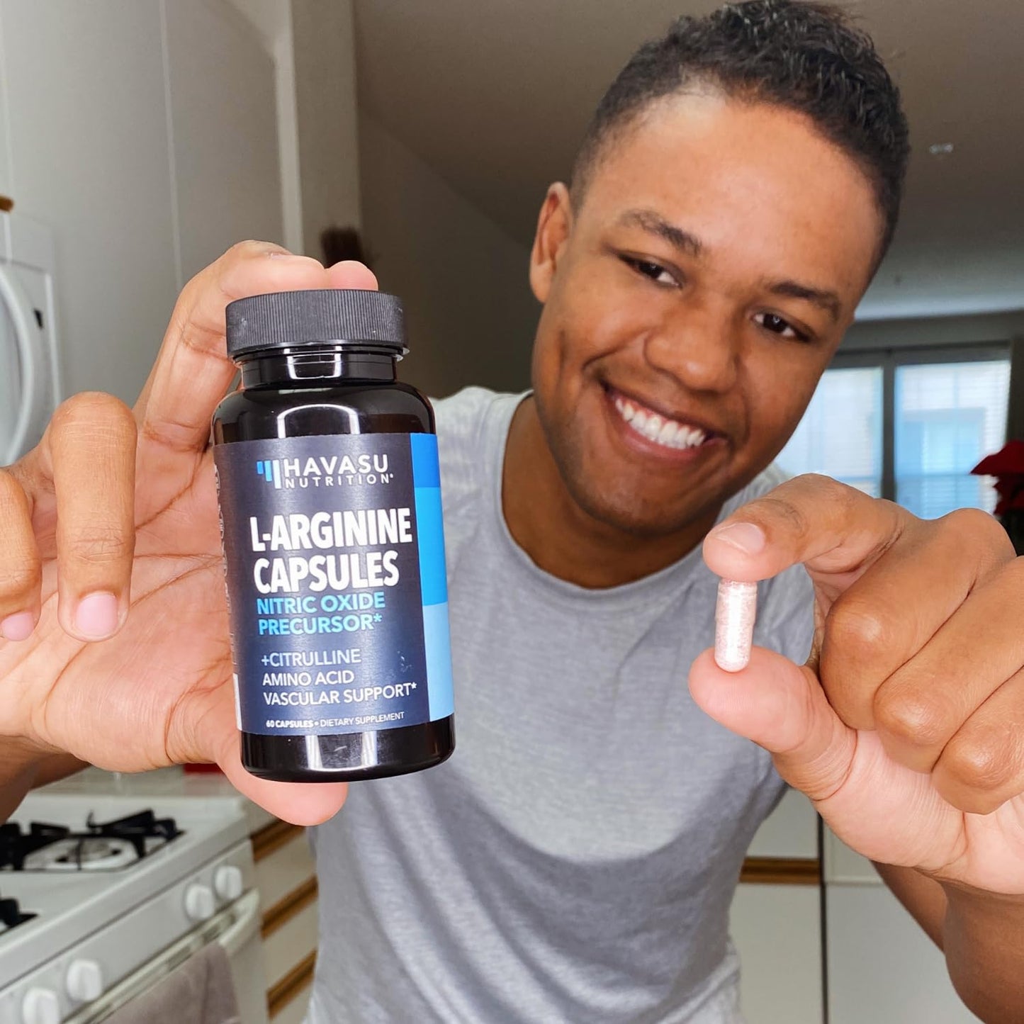 L-Arginine Capsules for Active Males - 60 Count, Non-GMO, 1200mg Blend of L Arginine and L Citrulline - Arginine Supplement for Enhanced Performance - L Arginine 1000mg for Muscle Support
