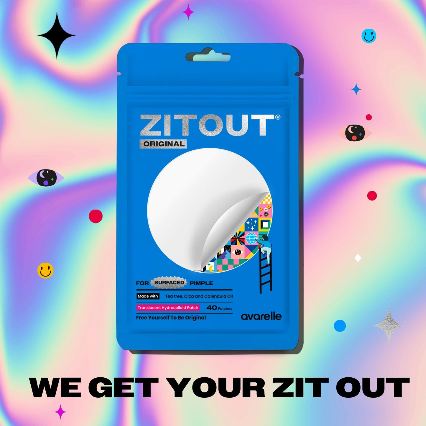 AVARELLE Pimple Patches |Hydrocolloid Acne Patches |ZITOUT FSA HSA Eligible Pimple Patches for Face with Tea Tree, Cica, & Calendula |Vegan, Cruelty Free, Carbonfree