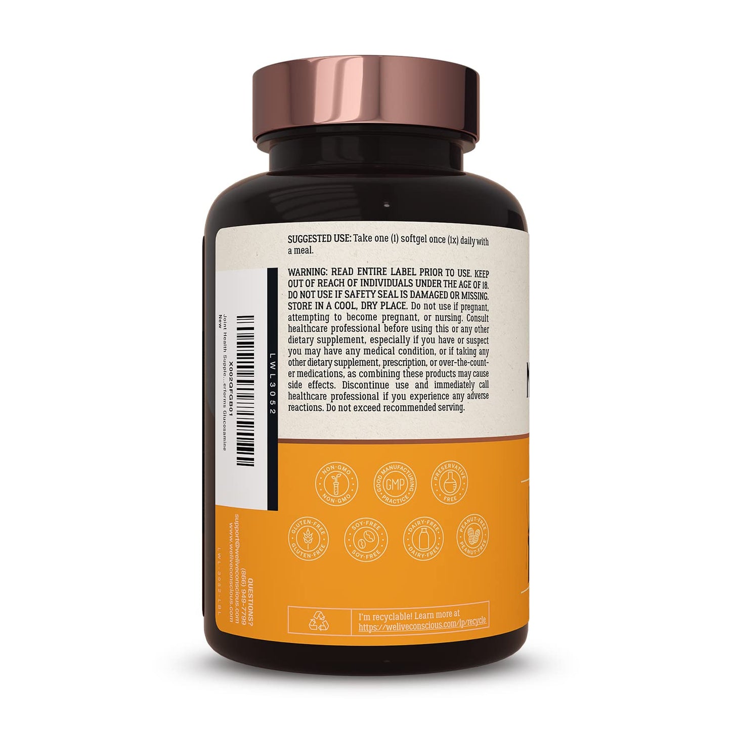 Live Conscious Joint Health Supplement - MoveWell Plus Antarctic Krill Oil, Natural Astaxanthin and Hyaluronic Acid | Outperforms Glucosamine