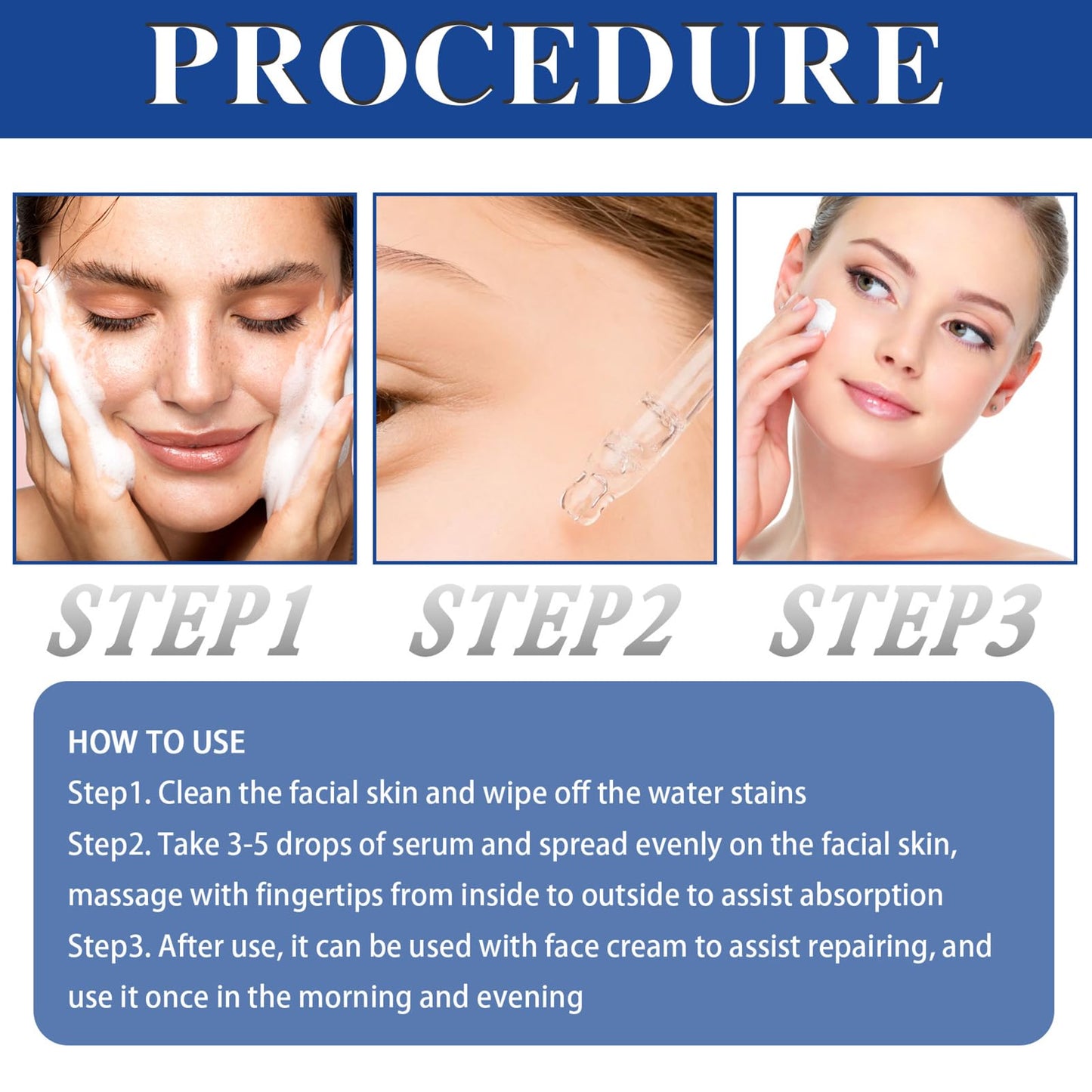 Hyaluronic Acid Serum for Face, Anti Againg Hyaluronic Acid Serum, Hyaluronic Acid Hydrating Serum, No Greasy & Smooth Face Serums for Women, Deep Hydrating Serum for Reduce Wrinkles and Fine Lines